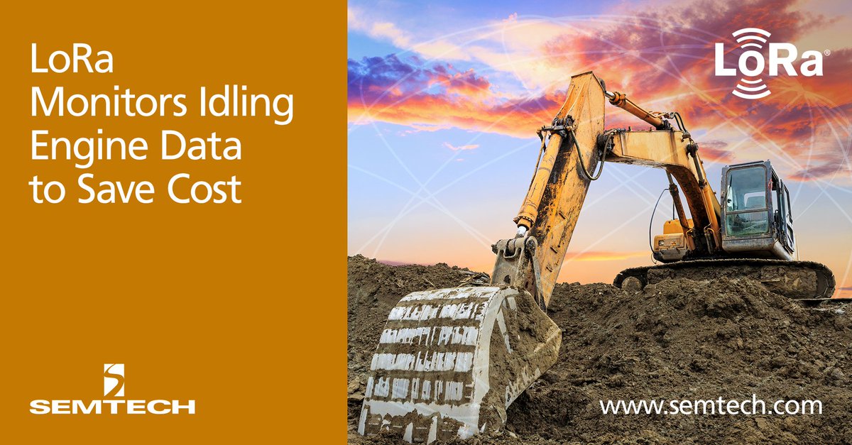 SemtechCorp's tweet photo. Engine idling in #construction &amp; #mining equipment accounts for an estimated 37% of machine operating time on average. See how #LoRaWAN-connected machine usage tracking increases efficiencies &amp; saves money.   https://t.co/DoAegvkLUA #MachineMax #industrialcontrol #IoT https://t.co/ijXCRsKfzh