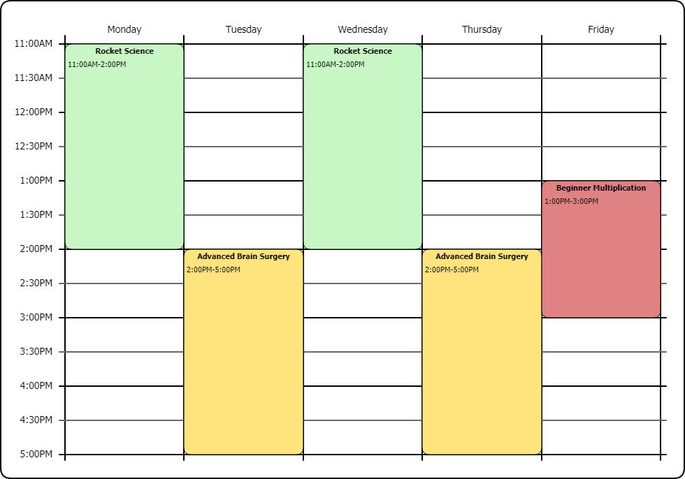 harriweinreb's tweet photo. my schedule this semester https://t.co/HHRAMswRiP