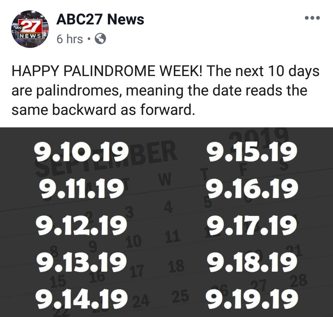 BSHS_Library's tweet image. Happy Palindrome Week!