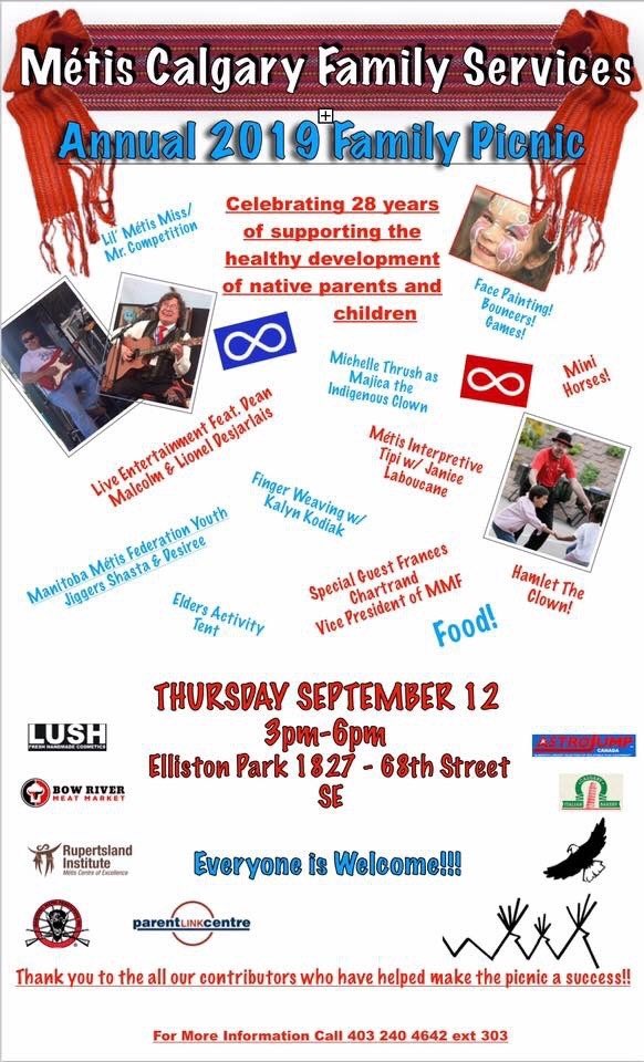 Métis Calgary Family Services Picnic on Thursday! Everyone is welcome!! #dhscbe