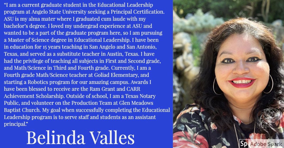 Candidate Spotlight: Belinda Valles
We are proud to feature Belinda Valles, candidate in ASU's Educational Leadership program.  Get to know Belinda and why she chose ASU.