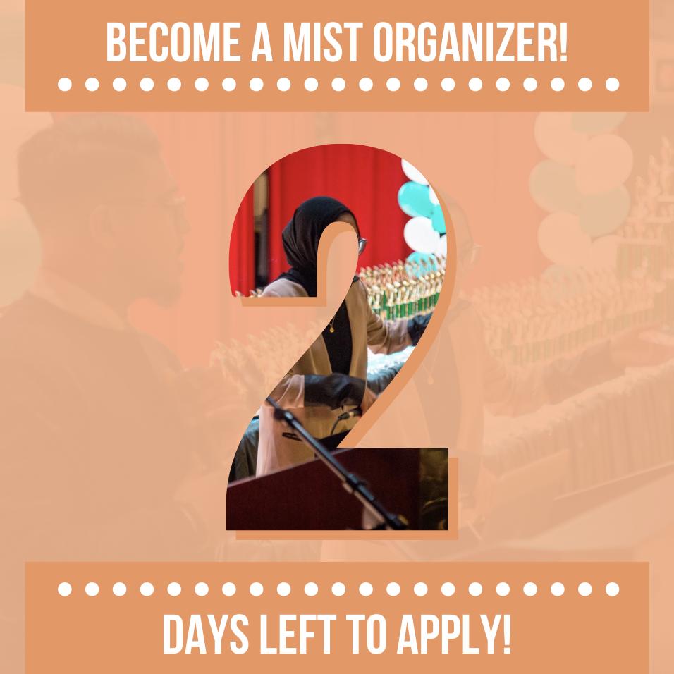 ONLY TWO DAYS LEFT!

MIST NY'S organizer application closes at 11pm on September 11th, 2019! 

Fill it out at this link:
tinyurl.com/mistnyorgapp19