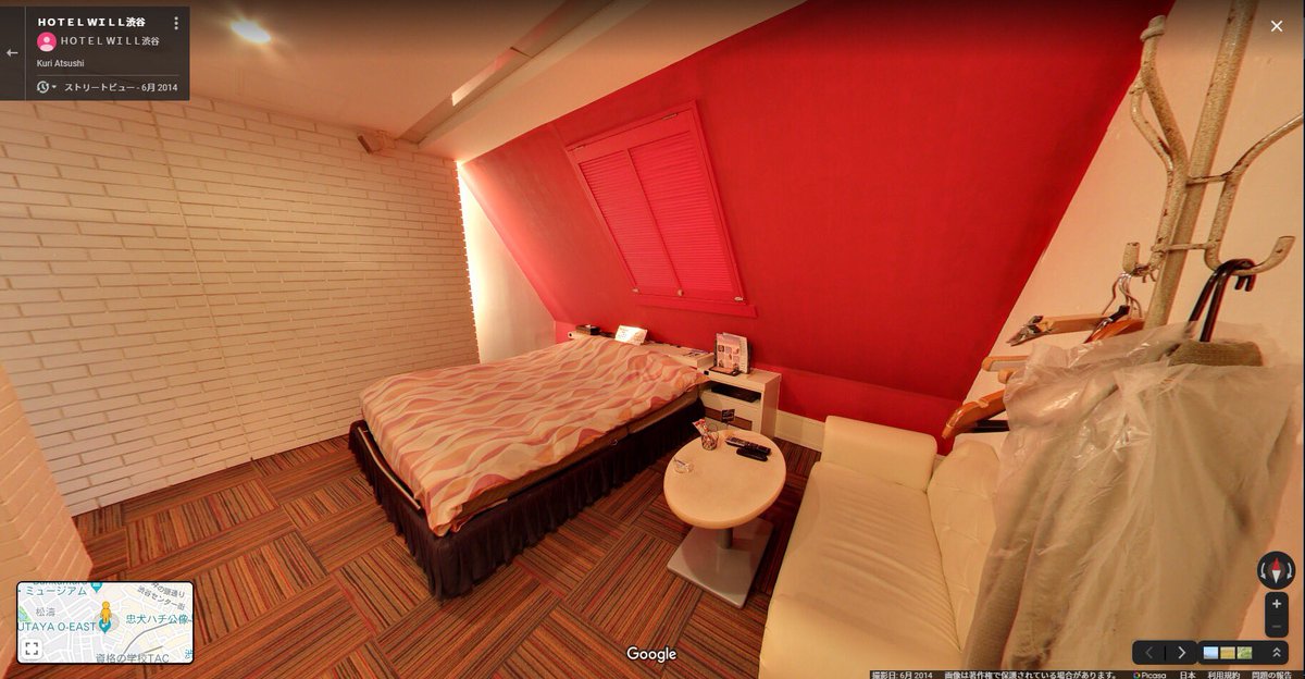 結城 V Twitter ストリートビューぐりぐりしていたらラブホの室内に突入してしまう未来感