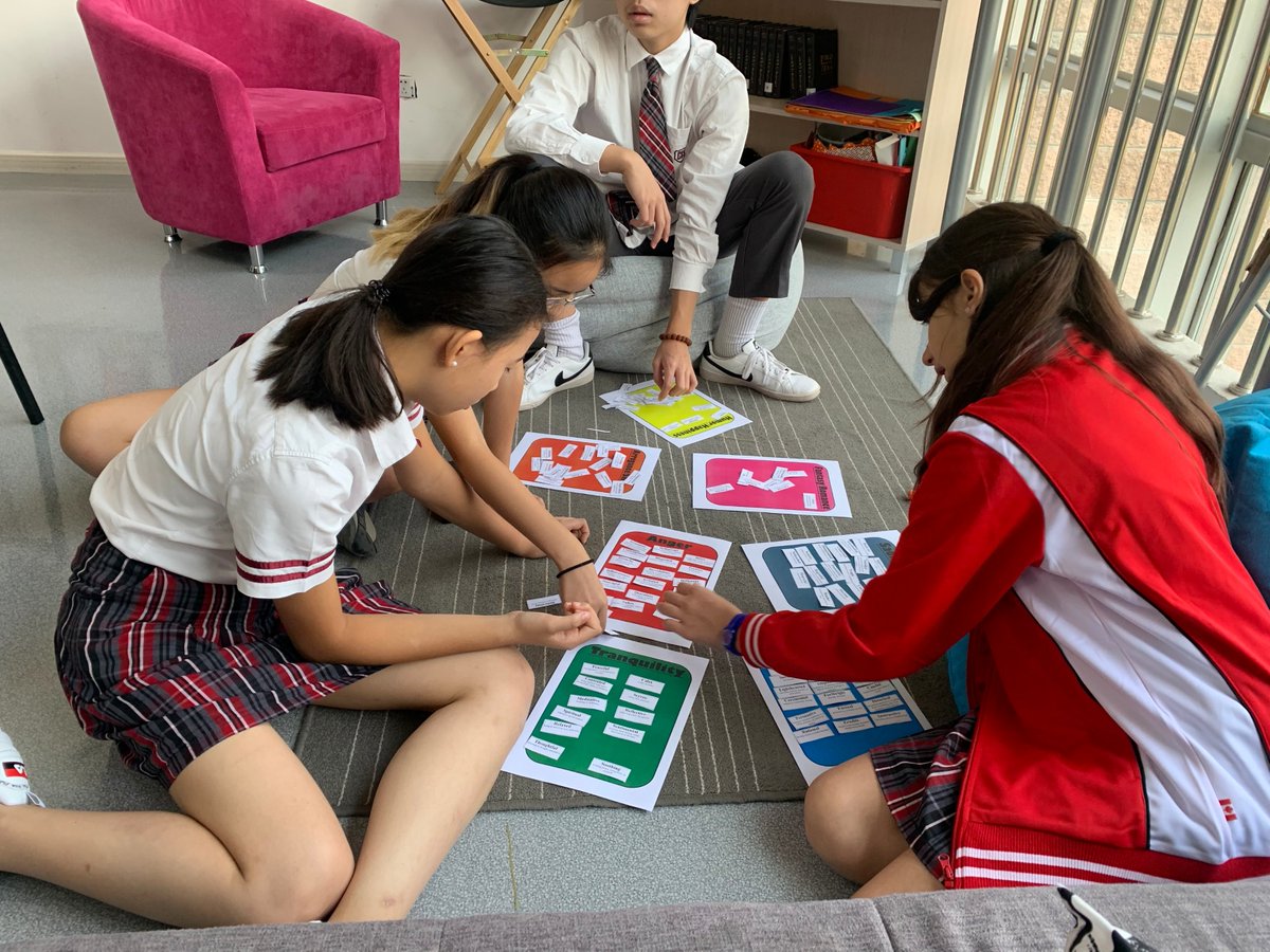 We started our 1st unit in #MYP G8: Tone &amp; Mood! Students worked in teams to organize words into different categories. A lot of new vocabulary was learned &amp; students have been motivated daily to use these new words in their writing &amp; discussions. #myCISB #inquirer #collaboration