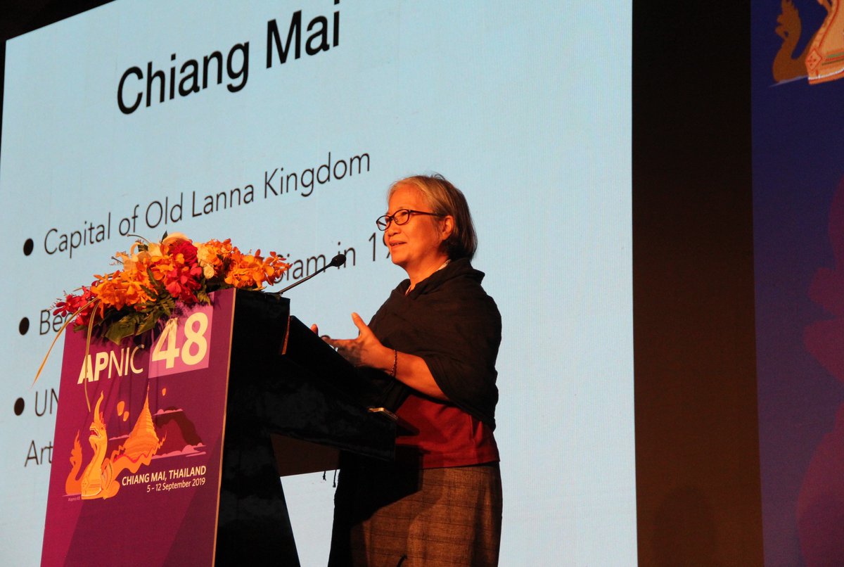 apnic's tweet photo. Thailand's 'Mother of the Internet' Kanchana Kanchanasut welcomes attendees to Chiang Mai #apnic48 You can read more about her incredible work in our #THSeries blog: https://t.co/tGXdX5sKuQ https://t.co/nR4xNIAjjY