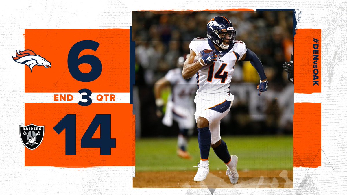 Broncos's tweet photo. Three down.

#DENvsOAK https://t.co/kI3ONSoGLD