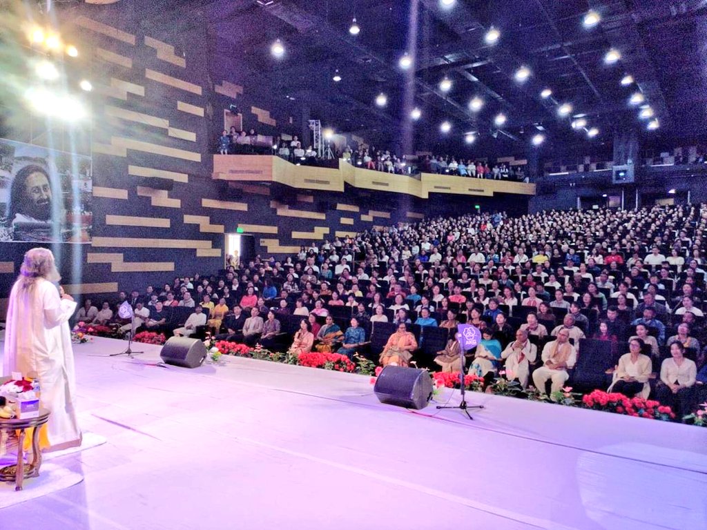 Gurudev's tweet photo. You identify with what makes you different from others-name, appearance, individuality &amp; so on.When you become aware of a space within where these attributes don't exist &amp; identify with That space,you come to know who you really are.
Had lovely meditation sessions in Ulaanbaatar. https://t.co/QhUNAsnTPG