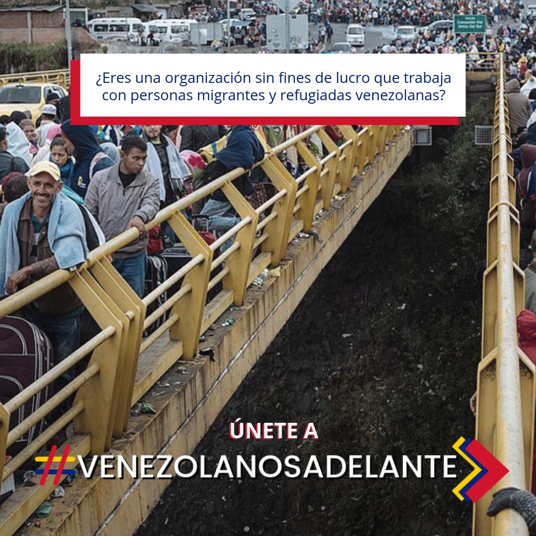 Si eres parte de una ONG de Estados Unidos o Latinoamérica que trabaja con #migrantes y #refugiados venezolanos, te invitamos a unirte a la campaña #VenezolanosAdelante para recaudar fondos para los proyectos que llevan a cabo.

Más info en >> hipgive.org/es/lp/venezola…