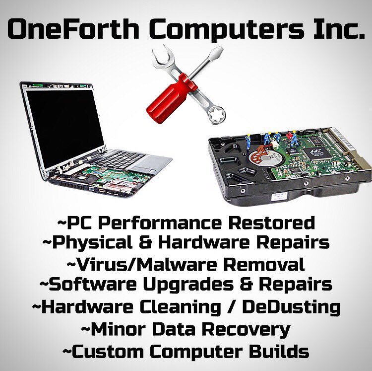 OneForth_Thrift's tweet photo. Here at OneForth Computers Inc., we offer a wide ride of computer and laptop services when you are in need of some help! Visit our page and website for more info! https://t.co/ZrLbtdQ01H #yeg #edmonton #alberta #computer #computerrepair #electronic #electronicrepair #OneForth https://t.co/vj49ZOmzvw