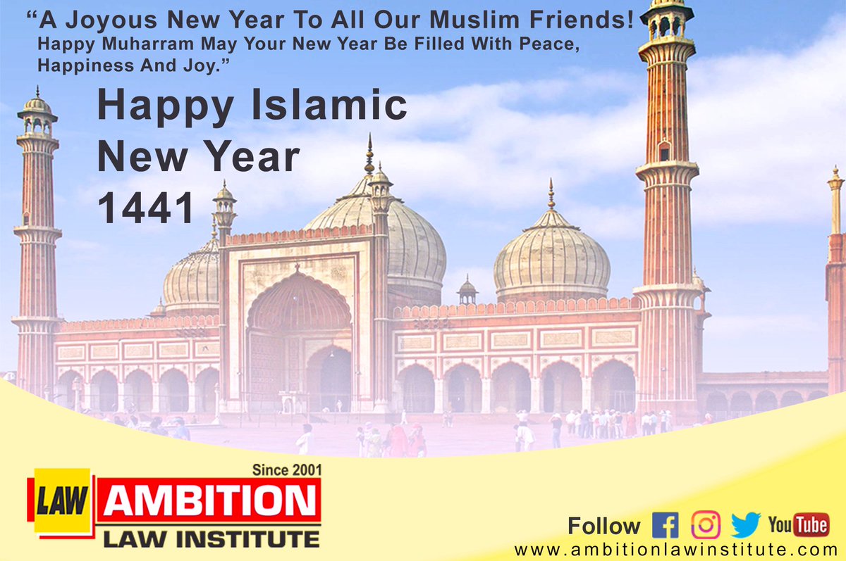 ambition_law's tweet photo. Happy Islamic New Year 1441

#Happymuharram #IslamicNewYear1441 #Happinessandjoy #Judiciary #CLAT #IAS #Ambitionlawinstitute https://t.co/z1HZJrztb5