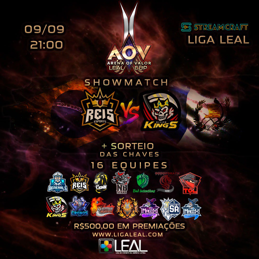 Inicio el ShowMatch en la copa LEAL  vamos <a href="/KillerKingsGT/">KillerKingsAOV</a>  vengan a ver todos <a href="/TcTCronoS/">The CronoS Team [TcT]</a>
*ESTAMOS AO VIVO / EN DIRECTO* 
streamcraft.com/user/canaldako…