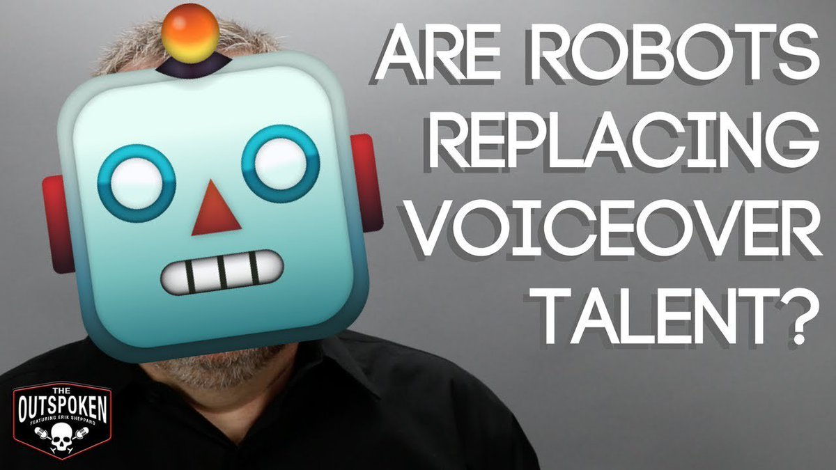 TheOutspokenVO's tweet photo. Are robots taking our voiceover jobs? Talent agent @eriksheppard discusses the future of the voiceover industry on this episode of The Outspoken: https://t.co/iVmkBKzvBp
#voiceover #artificialintelligence #tts #texttospeech #computervoice https://t.co/JmuirY54yw