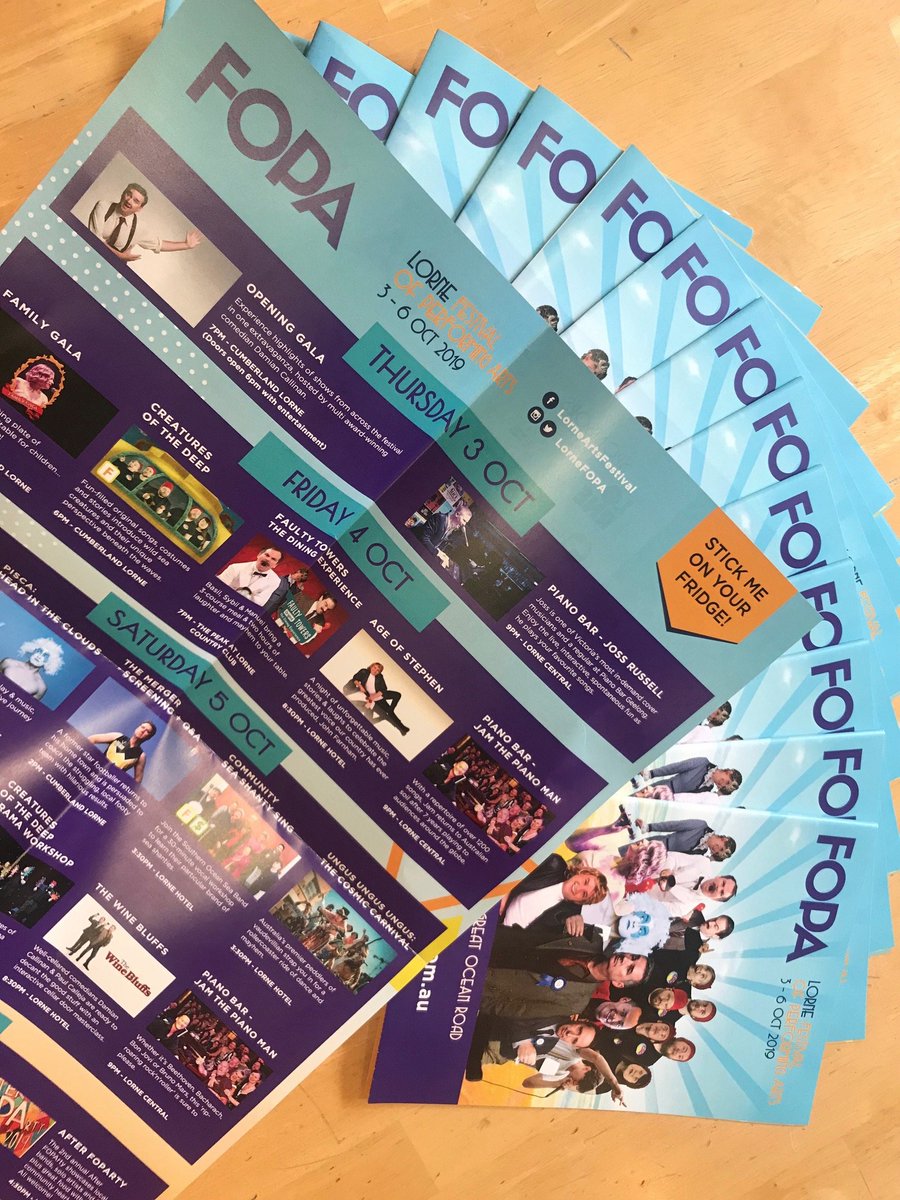 #FOPA printed programs are now available at the Lorne Visitor Information Centre - pick up yours today!

<a href="/welovelorne/">We Love Lorne</a> #lorne #festival