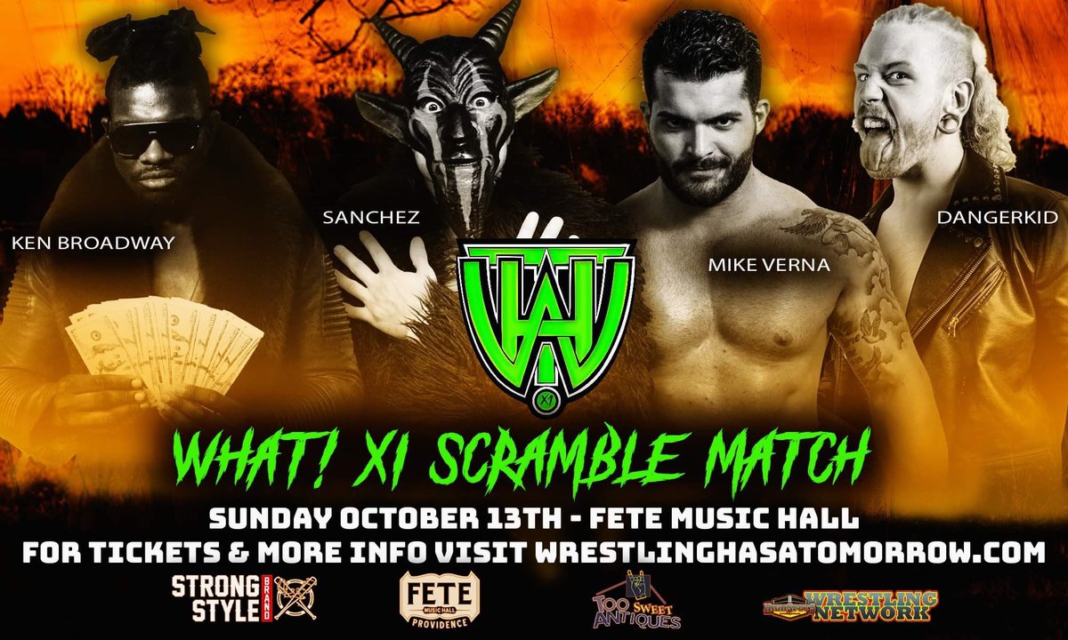 WHATomorrow's tweet photo. KEN BROADWAY becomes the 4th entrant into the #WHATXI Scramble Match on 10/13!

Broadway cut loose from his ties to #Killanova will now try to gain momentum on his own. A win here could shoot #CashFlow straight to the top. 

🎫 $20 - GA + $30 - VIP 🎫
https://t.co/fe2lArdMmt https://t.co/AhgGQvIxPc