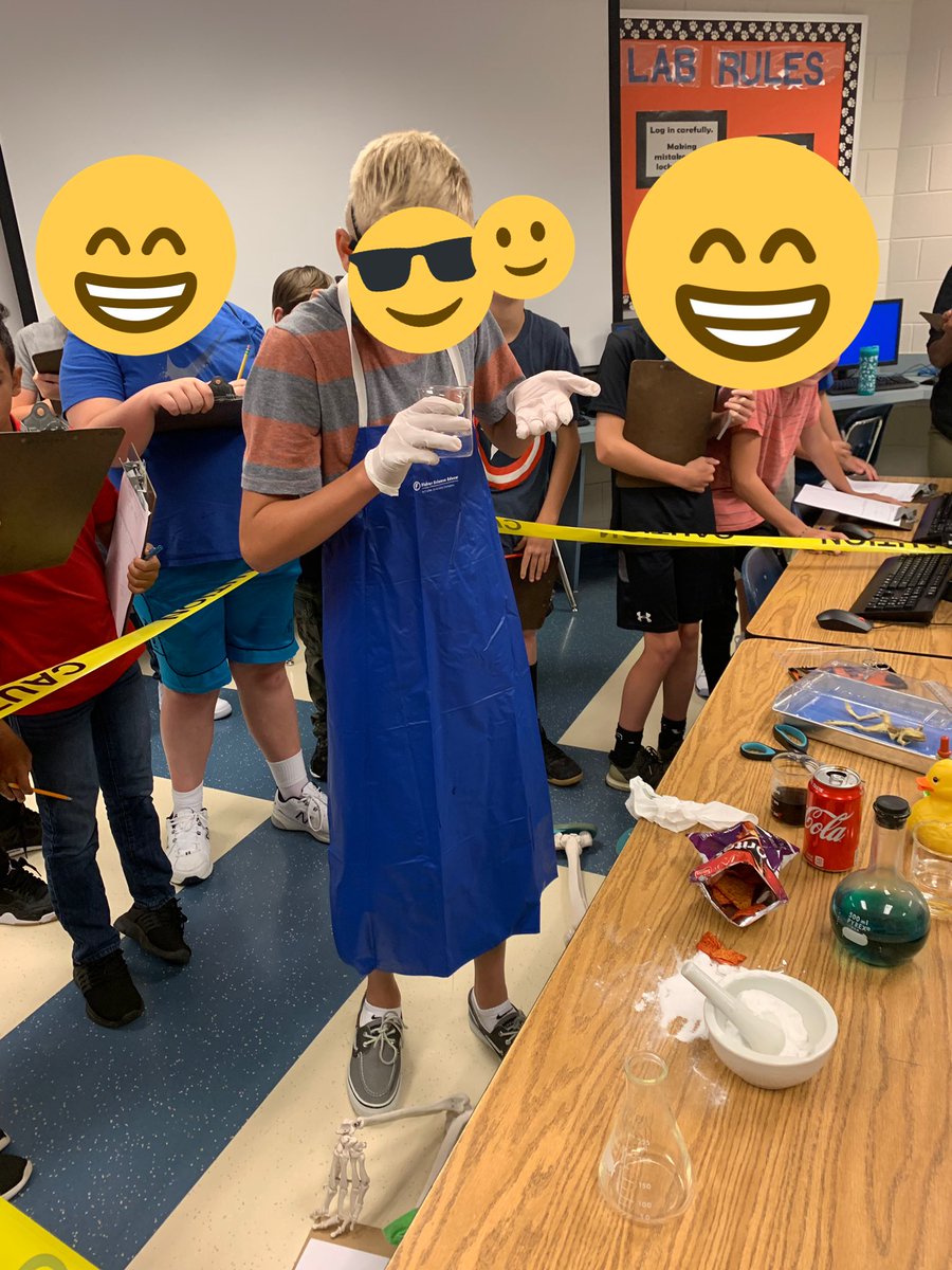 Kate_Chall's tweet photo. Proper safety protocol is essential or else....accidents happen @TMStiger1 #challscience https://t.co/qfjb8K8DU6