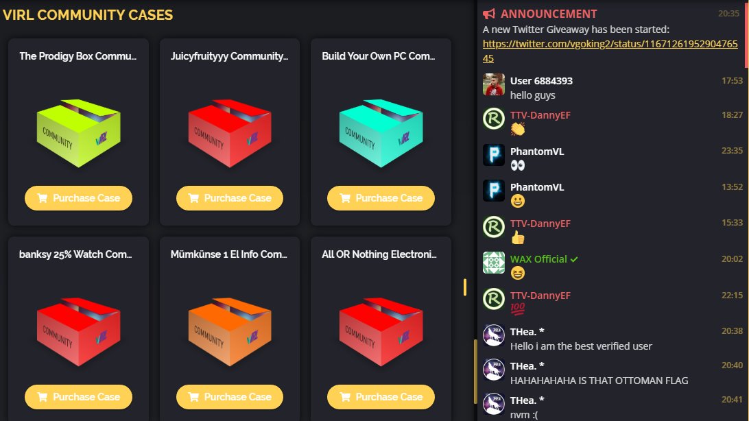 <a href="/GO_vIRL/">vIRL</a> Instantly added the new vIRL Community Cases✌️
Check out: unbox.vgoking.xyz