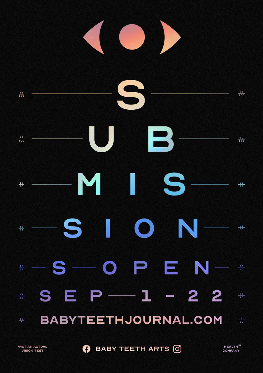 BabyTeethArts's tweet photo. Just 12 days left to submit for October Features! You've got art, we've got a journal. Lets get together.
https://t.co/EzL2QqGARY
#submissionsopen #callforart #callforwriting #opencallforsubmissions #Wollongong
Poster by Myles Cooley https://t.co/i2C390WCtt