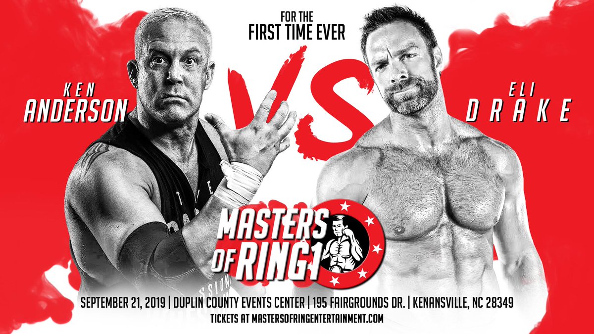 MastersofRing1's tweet photo. FOR THE 1ST TIME EVER!
Former WWE Star @MrKenAnderson vs Former Impact Wrestling Champion @TheEliDrake
Masters of Ring 1
Kenansville, NC
TICKETS- BUY EARLY TO SAVE: https://t.co/iNdb28ZJjE
#KenAnderson #MrKennedy #WWE #MOREWrestling #MastersOfRing1 #prowrestling #EliDrake https://t.co/PRhGNkChS1