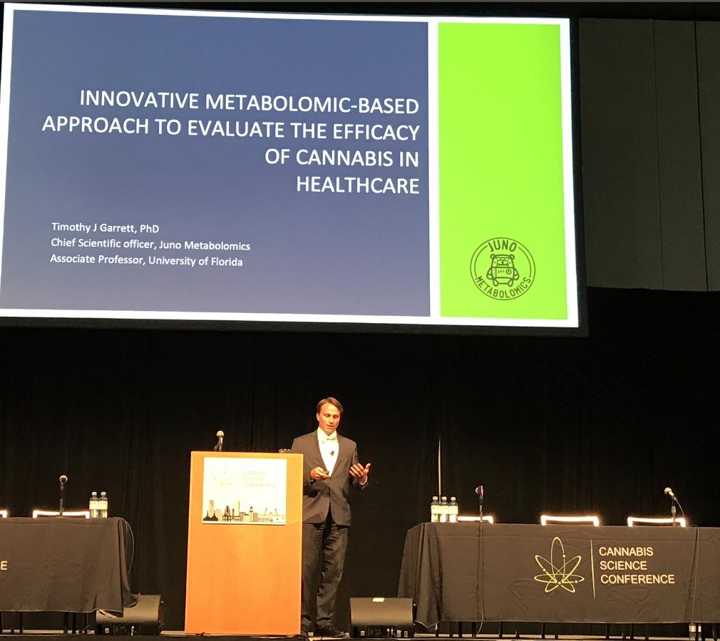 junometabo's tweet photo. Dr. Tim Garrett, CSO at JUNO Metabolomics has presented JUNO's innovative approach in measuring the efficacy of medical cannabis in the human body at Cannabis Science Conference. 
More info:  https://t.co/hOGiXmXExR

#MedicalCannabis #metabolomics #disease https://t.co/cYfMq1kUKo