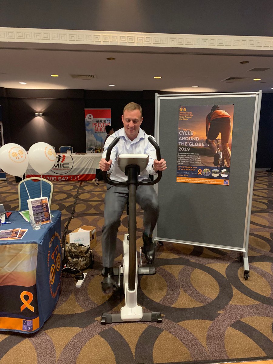 IASPinfo's tweet photo. The Honourable Minister Dr Steven Miles joins us to #cyclearoundtheglobe at #AISRAP Community Forum for #WSPD2019 https://t.co/aX2IIv6t4f