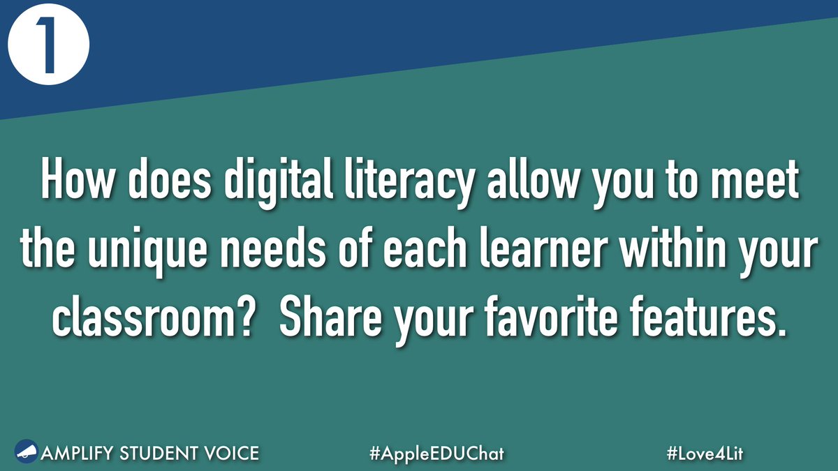 RichardColosi's tweet photo. Q1:  How does digital literacy allow you to meet the unique needs of each learner within your classroom? Share some your favorite features. #AppleEDUchat #Love4Lit https://t.co/mS1DJvIck6