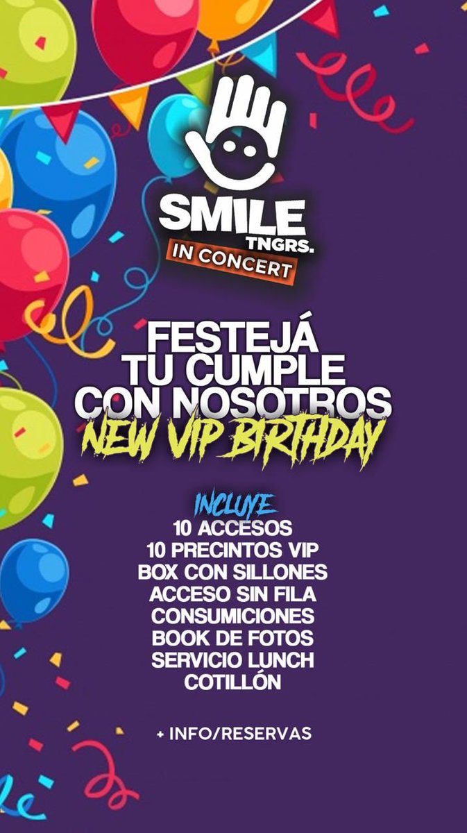 SmileTngrs's tweet photo. 💣 NUEVA NOVEDAD EN SMILE: MESAS VIP con consumiciones y sector exclusivo!

RESERVA LA TUYA 🤟🏻👏🏻 https://t.co/ic94Uuku1l