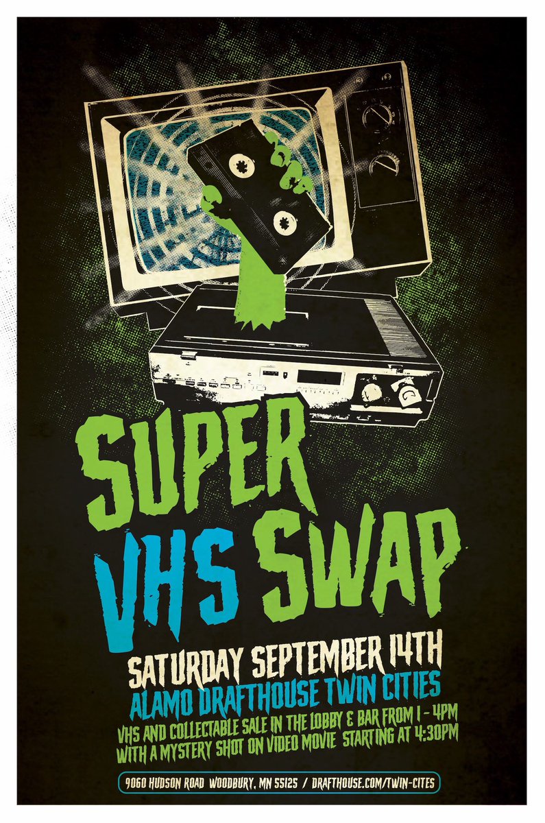 no_c0ast's tweet image. from the people that bring you #VIDEOVORTEX comes a new event THIS SATURDAY at the twin cities alamo @drafthouse ...SUPER VHS SWAP! i’ll have a table along with many others and we’ll be selling + trading #vhstapes and other nonsense. THEN stick around for a FREE MOVIE!