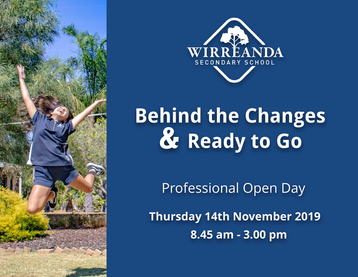 MelissaMulh's tweet photo. Are you interested in Wirreanda Secondary School’s improvement journey? We are hosting another Professional Open Day in Term 4 and registrations are now open! https://t.co/LfNwfZF4iJ
#TLGSVA #TheConnectionSVA @Social_Ventures @WirreandaSS https://t.co/zuw8g1gJoF