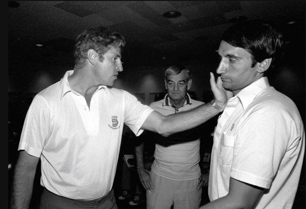 Super70sSports's tweet photo. “And about once a week, I smack Mike here across the face to remind him what a whiny bitch he is.” https://t.co/m2eVGGtEJ5