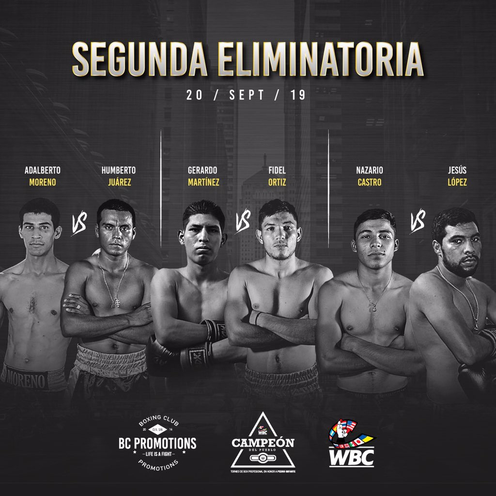 danielcastroBCP's tweet photo. Las eliminatorias estan listas en el “Campeon del Pueblo” en honor a Pedro Infante : Adalberto Moreno vs Humberto Juarez , Gerardo Martinez vs Fidel Ortiz y Nazario Castro vs Jesus Lopez @WBCBoxing #PuroBox #PuroSinaloa https://t.co/AMyLwXaVvC