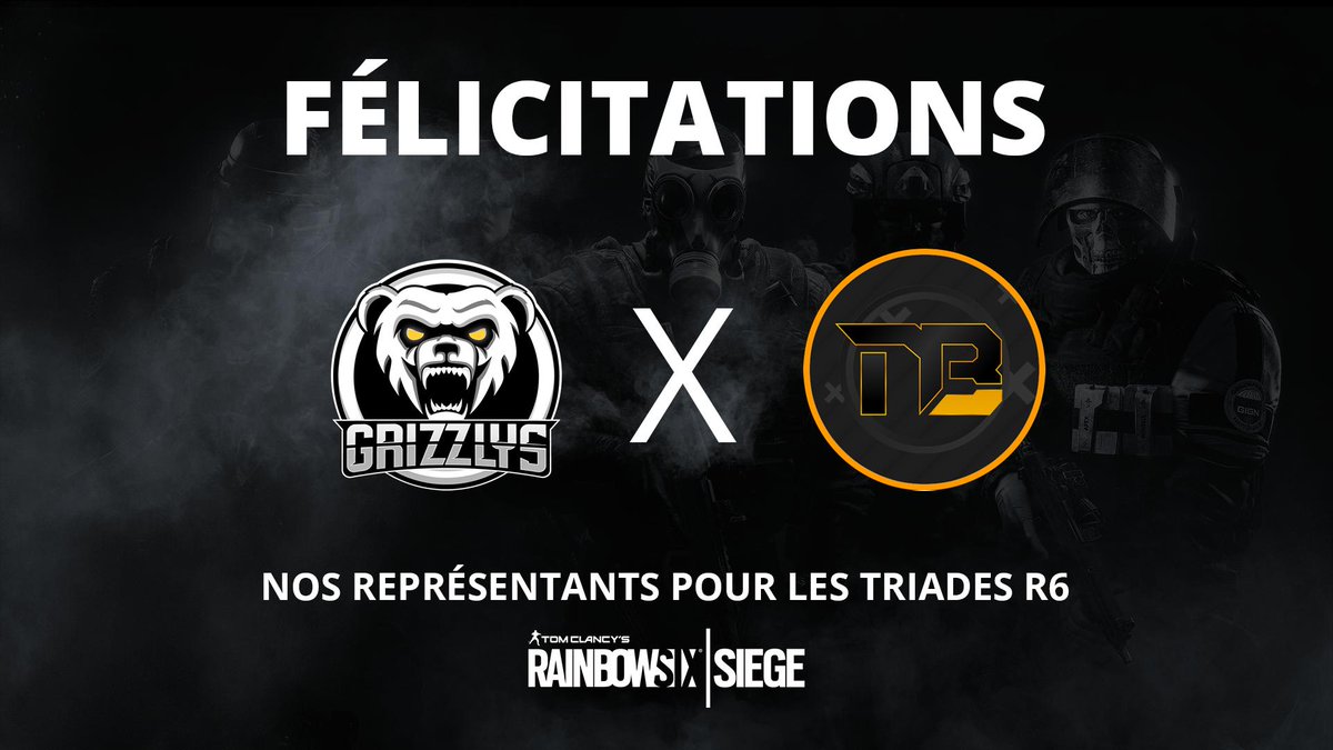 EsportsCentral's tweet photo. Félicitations à @TeamNobu_ et @GrizzlysGG Grizzlys. C'est avec grand plaisir que nous annonçons qu'ils vont représenter le Québec dans les Triades.

Congratulations to @TeamNobu_ and @GrizzlysGG . Please welcome your top 2 teams that will compete for Quebec in the R6 Triads! https://t.co/mWW4wKr2Zn