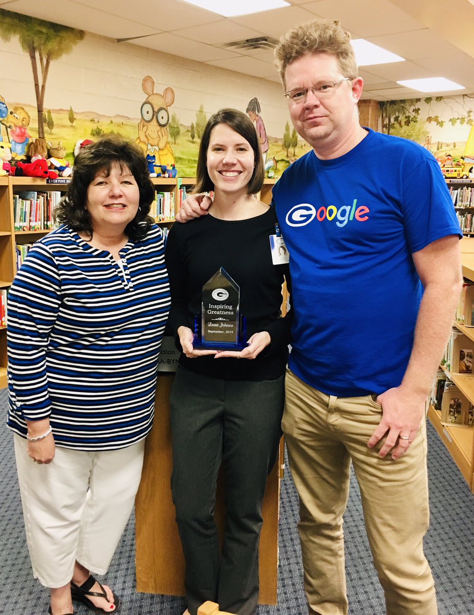 SouthGreenElem's tweet photo. What a treat it was to get honor Mrs. Laura Johnson with the “Inspiring Greatness” award at the board meeting tonight! She is an integral part of South Green and instills a love of reading in our Scotties! #GuideInspireSucceed #SGElovestoread #GIS2020 https://t.co/uXnXIao9Cd