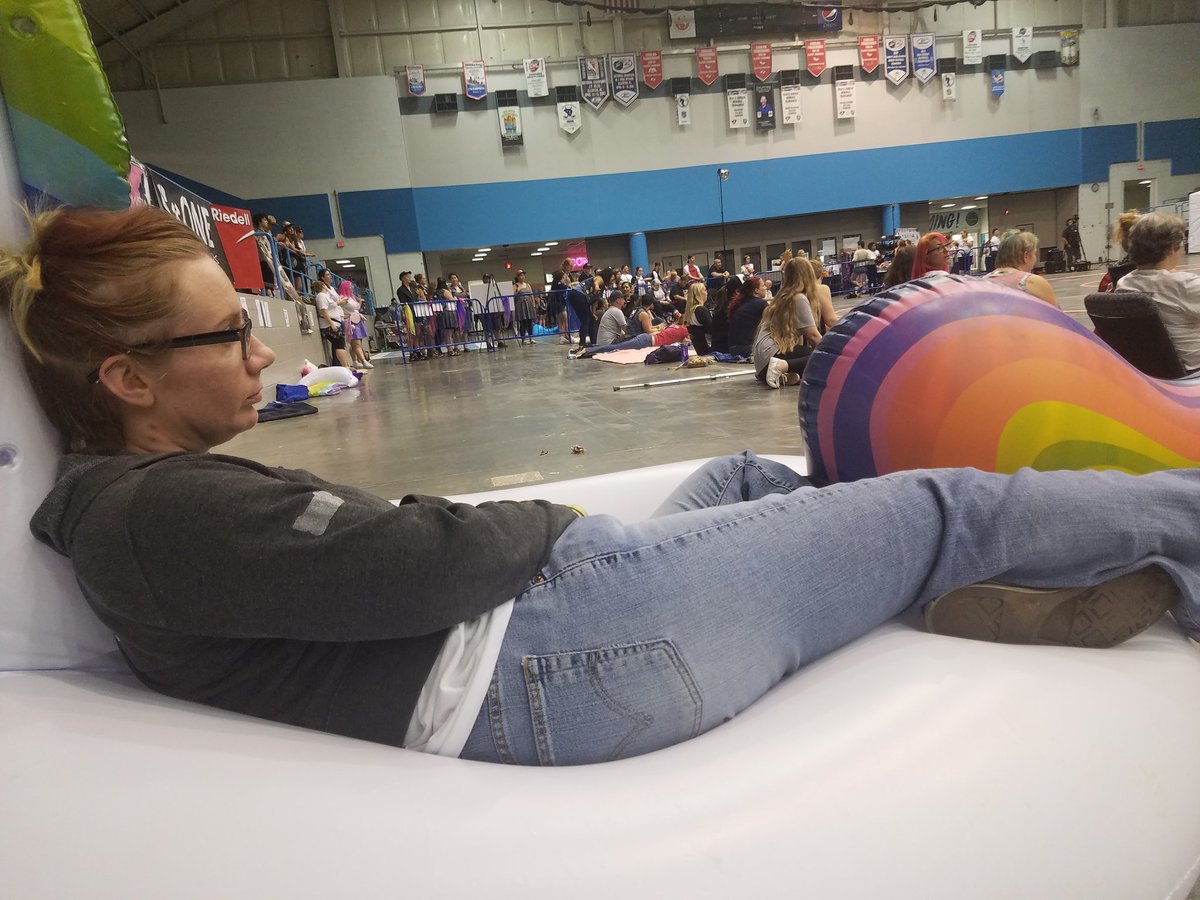 justsadie87's tweet photo. OMG I just found this photo of me chillaxing on the inflatable unicorns (and not doing league social media for a hot sec during #wftdaplayoffs) IN MY OWN PHONE. My little in derby is so awesome(and sneaky like a ninja) #derbytwitter #inflatableunicorns https://t.co/8EIE4IHqMd