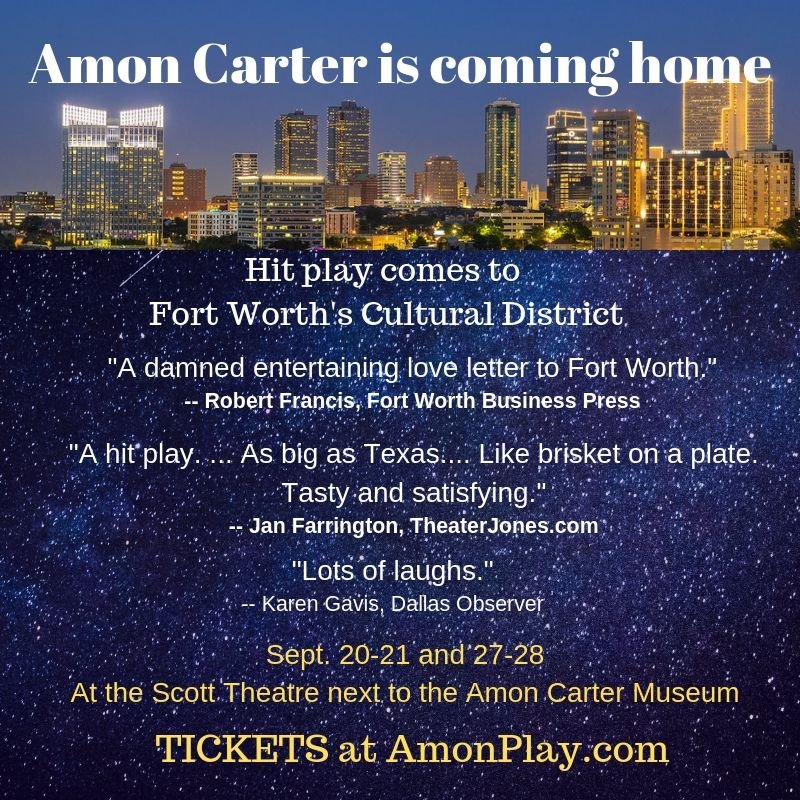 DaveLieber's tweet photo. Tickets on sale for "a damned entertaining love letter to Fort Worth." https://t.co/lhVsC001Fi. Shows this month in Fort Worth #AmonIsComingHome https://t.co/uDcX9gi82H
