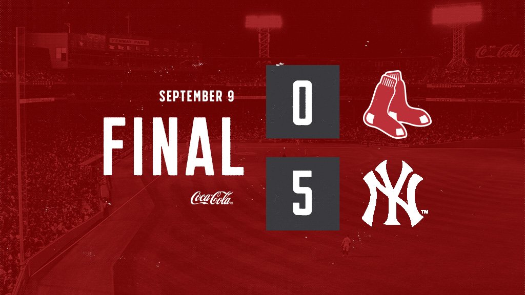 RedSox's tweet photo. FINAL: Yankees 5, #RedSox 0 https://t.co/TbVBtQ9HZj