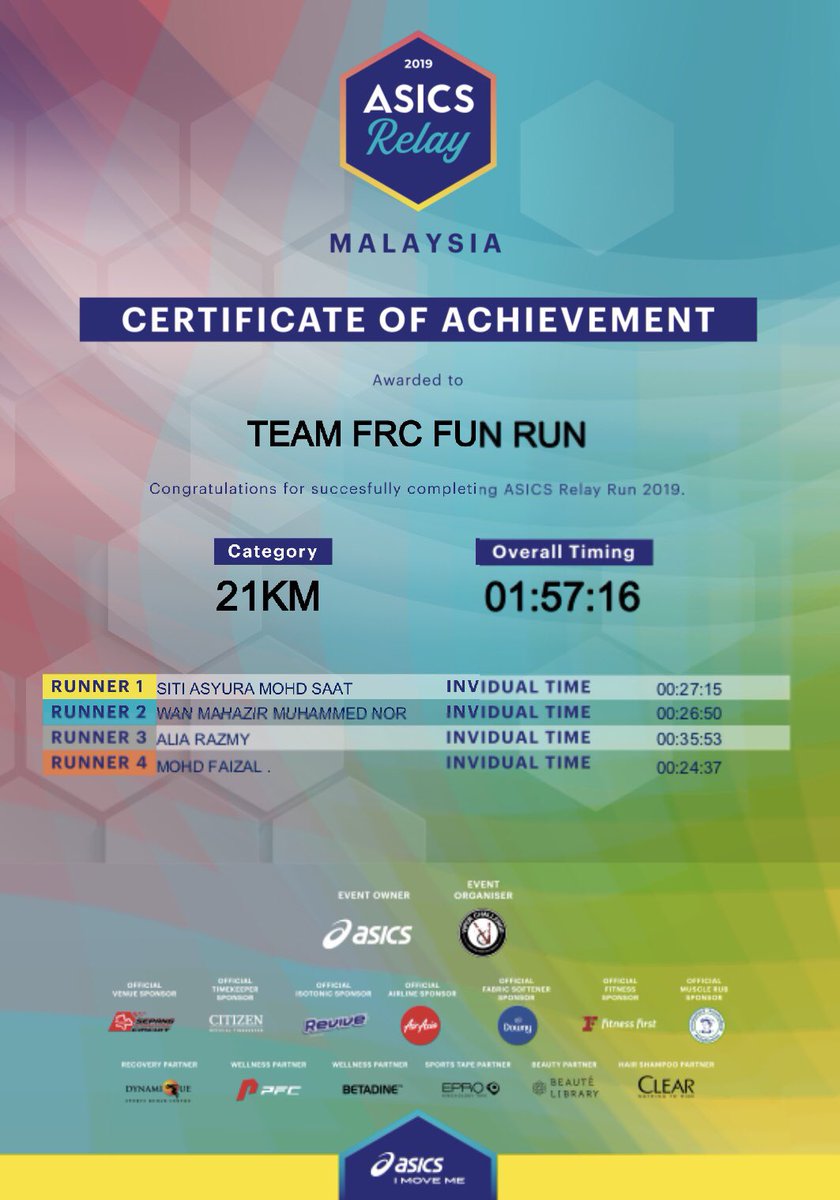 wanmahazir's tweet photo. Team FRC Fun Run @ Asics Relay Malaysia 2019 #asicsrelay2019 #asicsrelayMY #funrun 😁✌🏻 https://t.co/SanaFGacBo