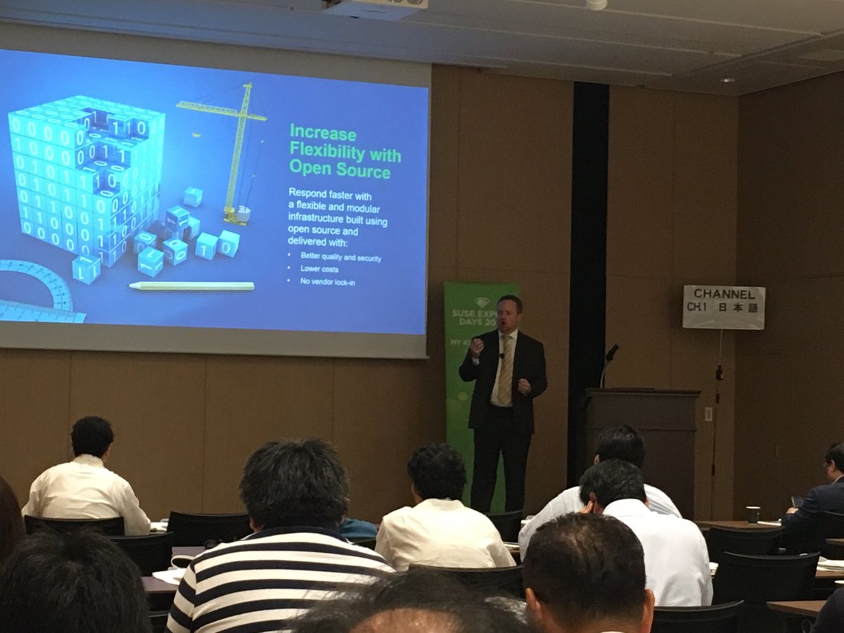 SUSEJapan's tweet photo. チーフテクノロジスト ビーターリースの講演です
#suse #expertdays https://t.co/KG7VOSqvek