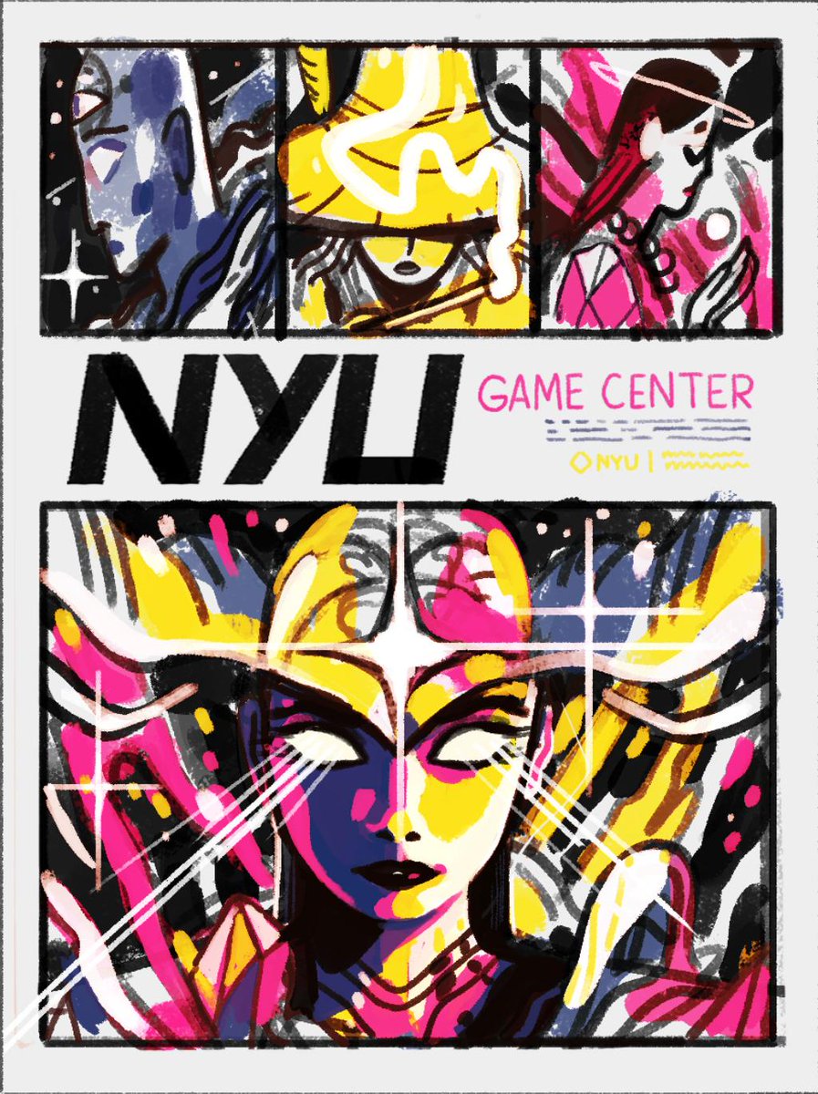 Forgot about this sketch for the NYU Game Center from awhile back about wizards of different specializations combining their powers to summon a space goddess. Still p cool.