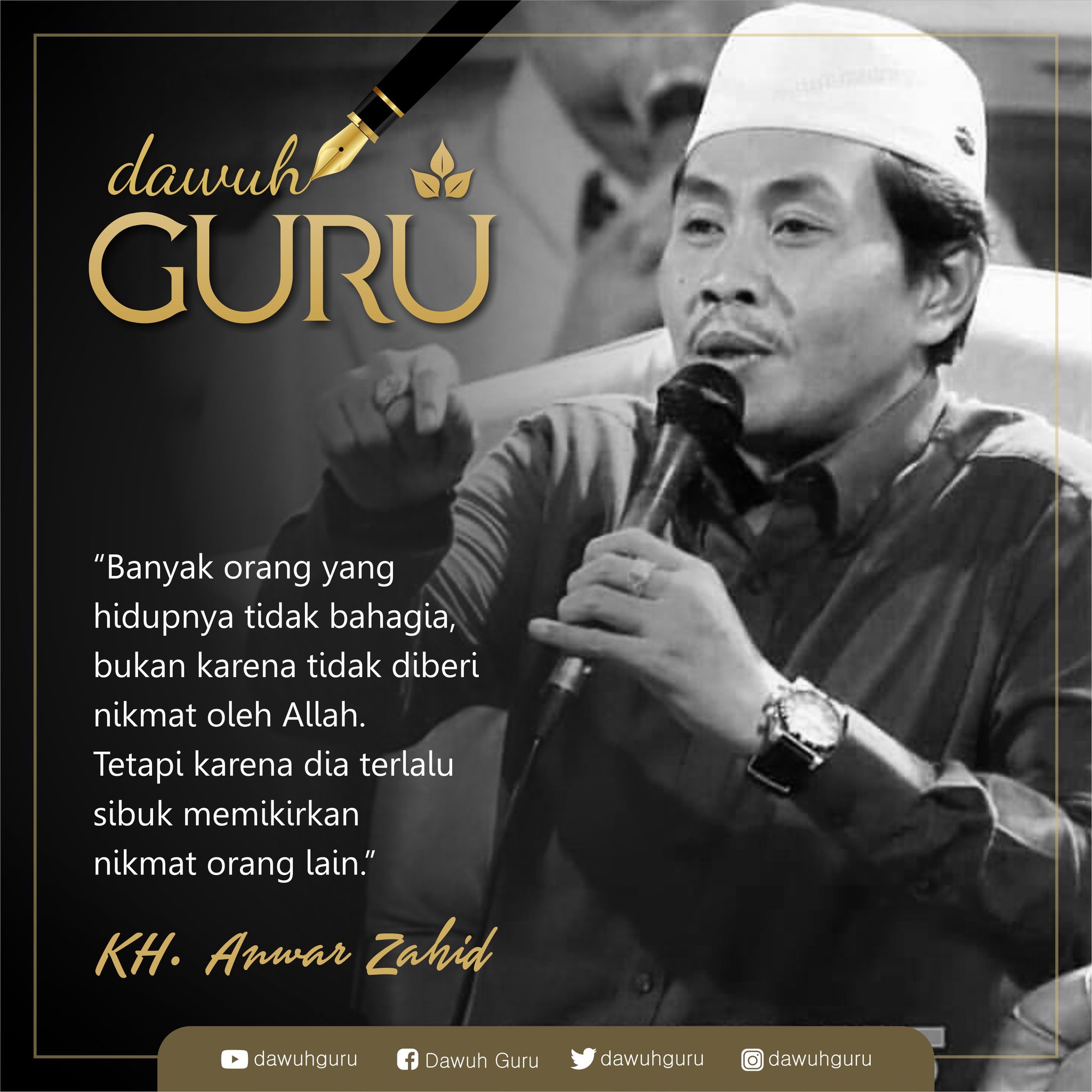 Dawuh Guru No Twitter Banyak Orang Yang Hidupnya Tidak Bahagia Bukan Karena Tidak Diberi Nikmat Oleh Allah Tetapi Karena Dia Terlalu Sibuk Memikirkan Nikmat Orang Lain Kh Anwar Zahid Https T Co Netmpjdo0m