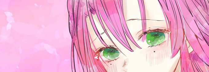 お麩さんがTwitterに投稿した甘露寺蜜璃(鬼滅の刃)のイラスト。