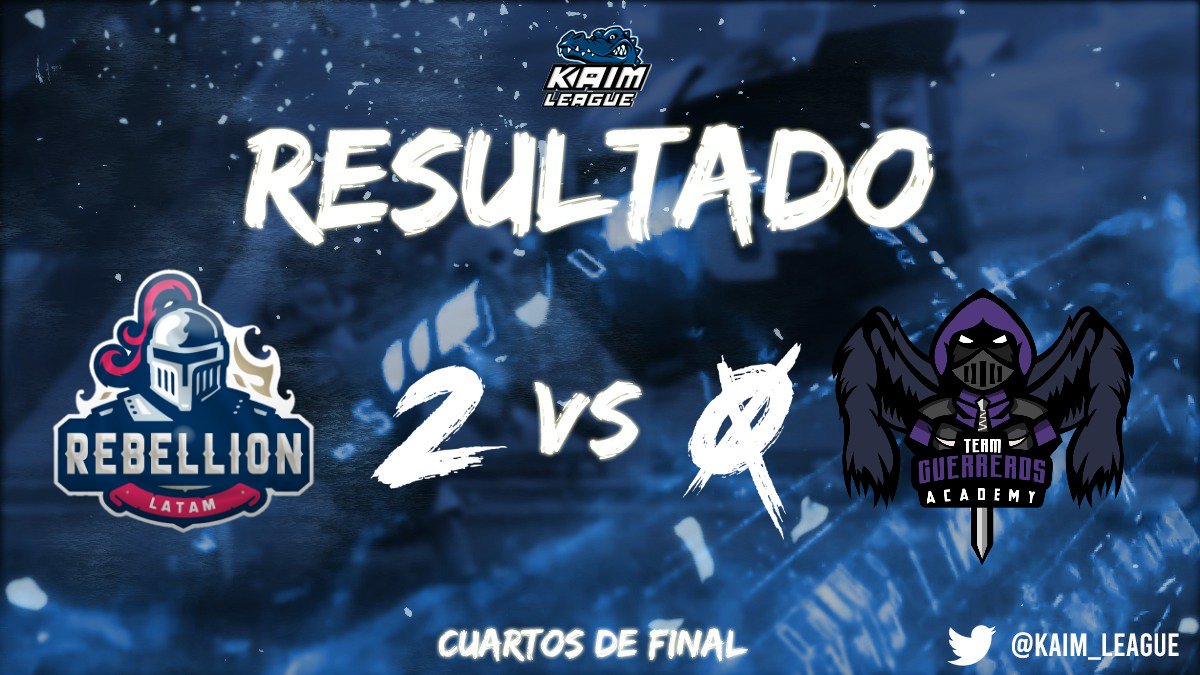 #RESULTADO
Los chicos de <a href="/Rebellion_LATAM/">Rebellion LATAM</a> se impusieron 2-0 ante Team Guerreros Academy y lograron obtener su pase a semifinales. Felicitaciones!