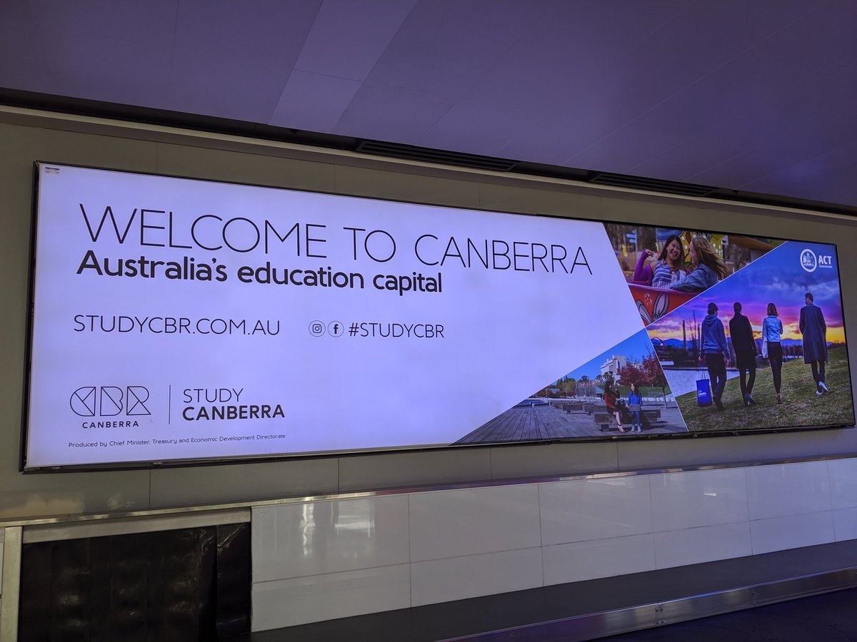 suaneu's tweet photo. Just landed in Canberra. Australia's Education Capital. New slogan? @Meg_Brighton @Hux1975 #ACTEDU #StudyCBR https://t.co/O910Lbxs2s