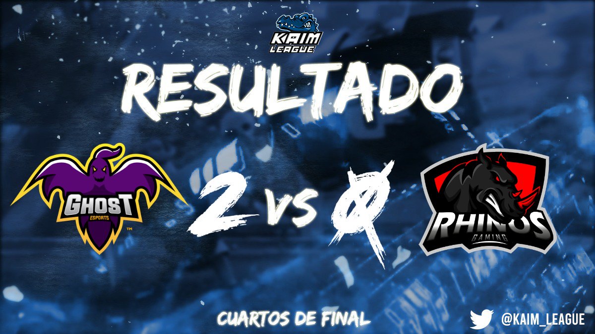 #RESULTADO
Hoy <a href="/GhostTm_eSports/">Ghost™ eSports</a> le gano un duro partido a <a href="/Rhinos_GG/">Rhinos.gg</a> por 2-0 , metiendose asi entre los 4 mejores de la copa. Felicitaciones!