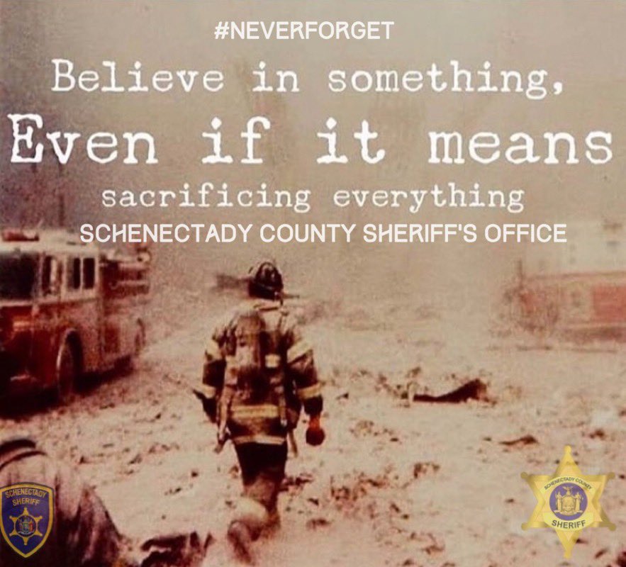 schenectady_s's tweet photo. Lest we #neverforget #911 #scso #nyc #brothers #sisters #lawenforcement #nypd #papd #twintowers #nyfd #schenectadycountysheriffsoffice #schenectadycounty #schenectady #upstateny #usa #sheriffdagostino #sheriff #sheriffsdeputy #police #firefighters #ems @LivePdFans @BlueIrishAngel https://t.co/r43Aa1NieQ