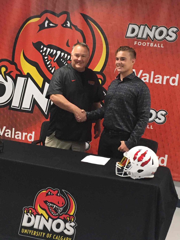 coachmcnab20's tweet photo. Congratulations to #46 Cayne Yacey , Cobras LB who signed his LOI to suit up with the Dinos next season. #WeAreCobras https://t.co/GaEUXLZiWy
