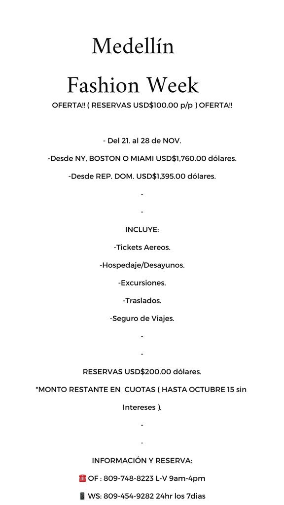 Vámonos pa Medellín Fashion Week 
Para la oferta utilizar mi código #patriciaatiles
