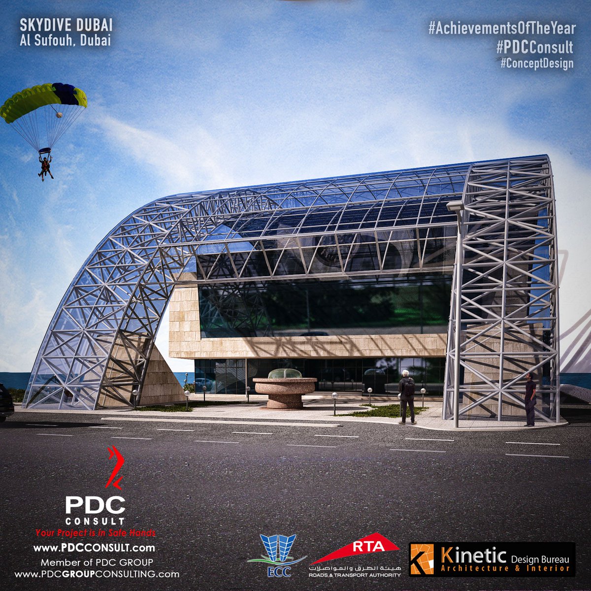 PdcConsult's tweet photo. #Skydive #RTA #KineticDesignBureau #ecc #EngineeringContractingCompany #Administration  #Building #AlSufouh #inspiration #teamwork #architect #art #Dubai #UAE #iconic #PDCGroup #PDCConsult #MarwaAbdelaziz #AchievementsOfTheYear @MarwaAbdelazizOfficial https://t.co/MmaARBrodn