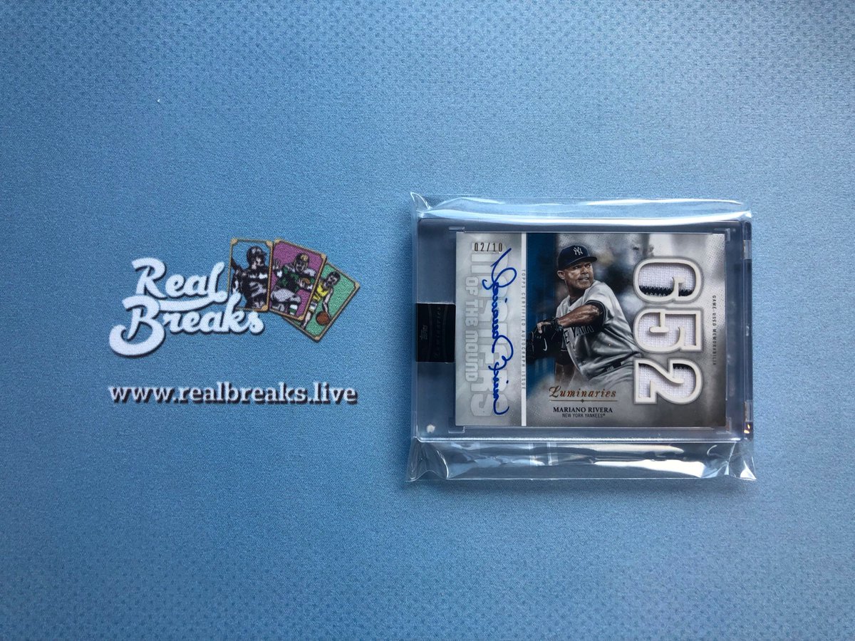 RealBreaksLive's tweet photo. 2019 Topps Luminaries Mariano Rivera Masters of the Mound Relic Auto /10
.
.
.
@Topps #realbreaks #boompoodle #whodoyoucollect #topps #toppsbaseball #toppsluminaries #luminariesbaseball #casebreak #groupbreak #mlb #baseball #baseballcards #marianorivera #yankees #pinstripepride https://t.co/MzJRHZVUVw