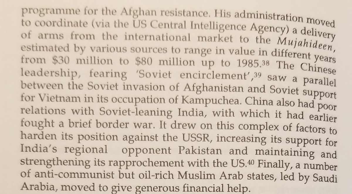 3. Besides the US, PAK & Saudi Arabia, China & Iran were also prominent foreign states providing the mujahideen aid. The PRC had strategic reasons for countering the USSR's attempts to cling onto it's sphere of influence.Regime Change in Afghanistan