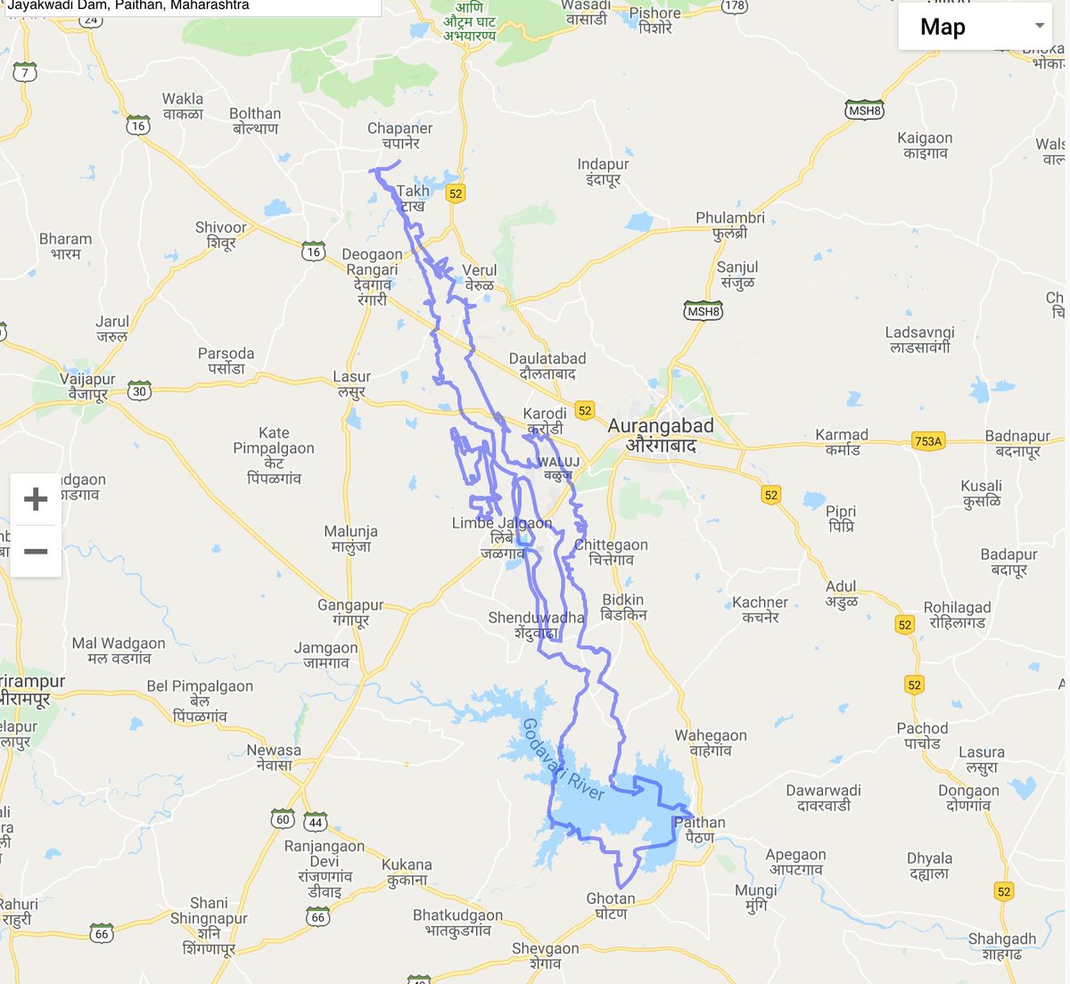 whizkidd's tweet photo. The largest inland water body in Maharashtra is the Nath Sagar reservoir on the Godavari formed by the Jayakwadi Dam. Vembanad Lake vs Nath Sagar. #GeographyOfIndia https://t.co/oRliLInhZU